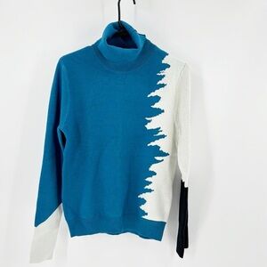 KOANDAILY color block turtleneck wool blend ski lodge cabin winter vacation
